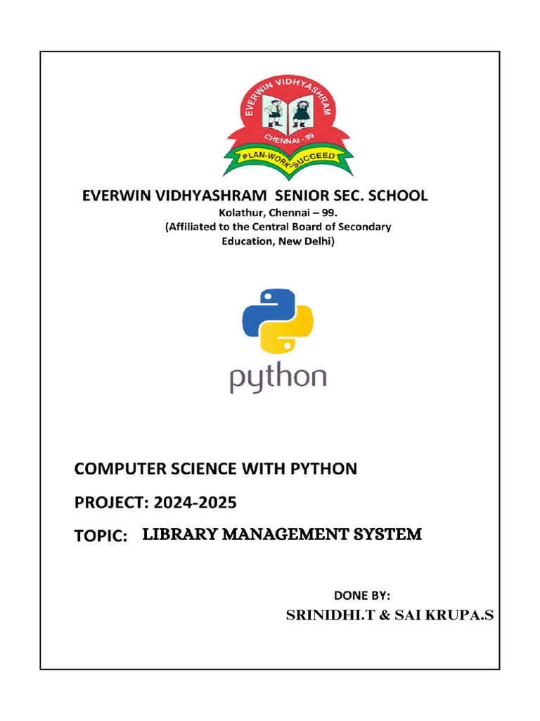 Library Management System Project Guide | PDF | Python (Programming ...