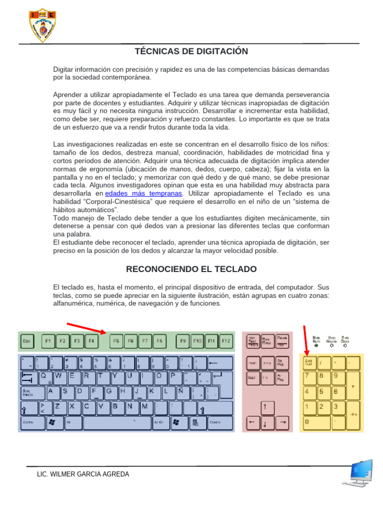TÉCNICAS DE DIGITACIÓN | PDF | Teclado | Diseño