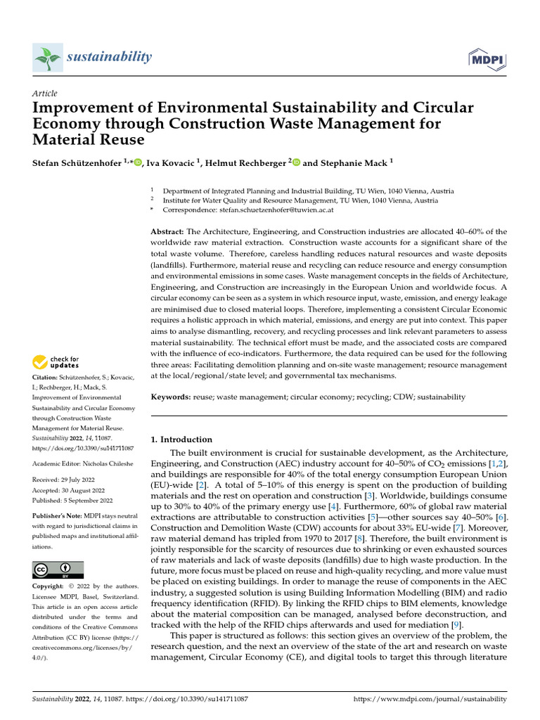 Sustainability 14 11087 | PDF | Life Cycle Assessment | Recycling