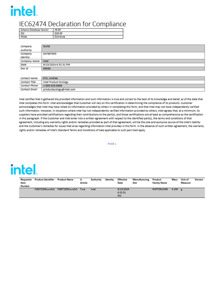 IEC 62474 Compliance Declaration | PDF | Chemical Compounds | Materials