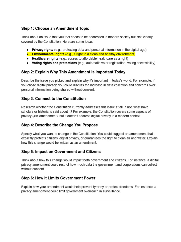Proposing Modern Constitutional Amendments | PDF