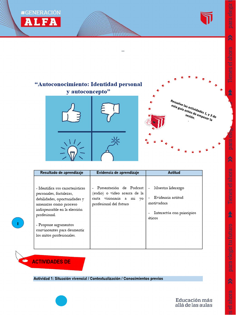 Autoconocimiento y Orientación Vocacional | PDF | Aprendizaje | Sicología