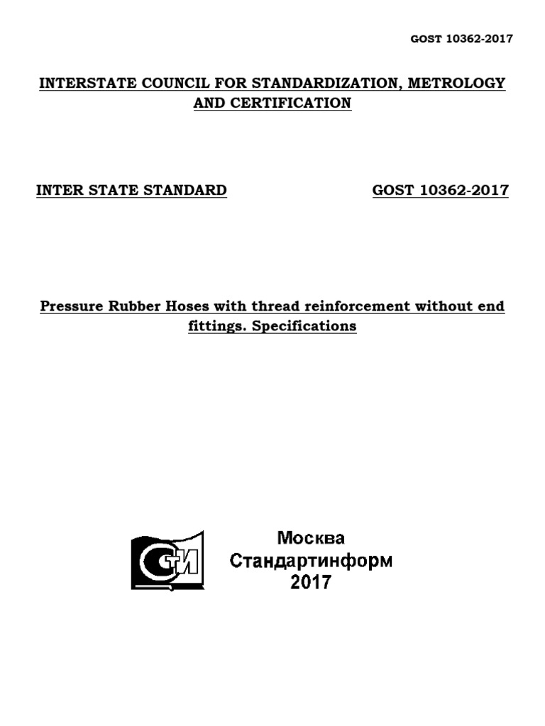 Gost 10362 Pressure Rubber Hoses With Thread Reinforceent Without End ...