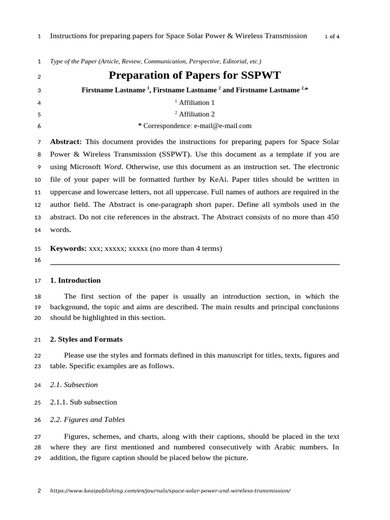 Template For Paper Preparation For SSWPT | PDF | Citation | Creative ...