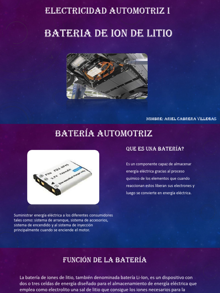Batería de Ion de Litio: Ventajas y Funciones | PDF | Batería de iones ...