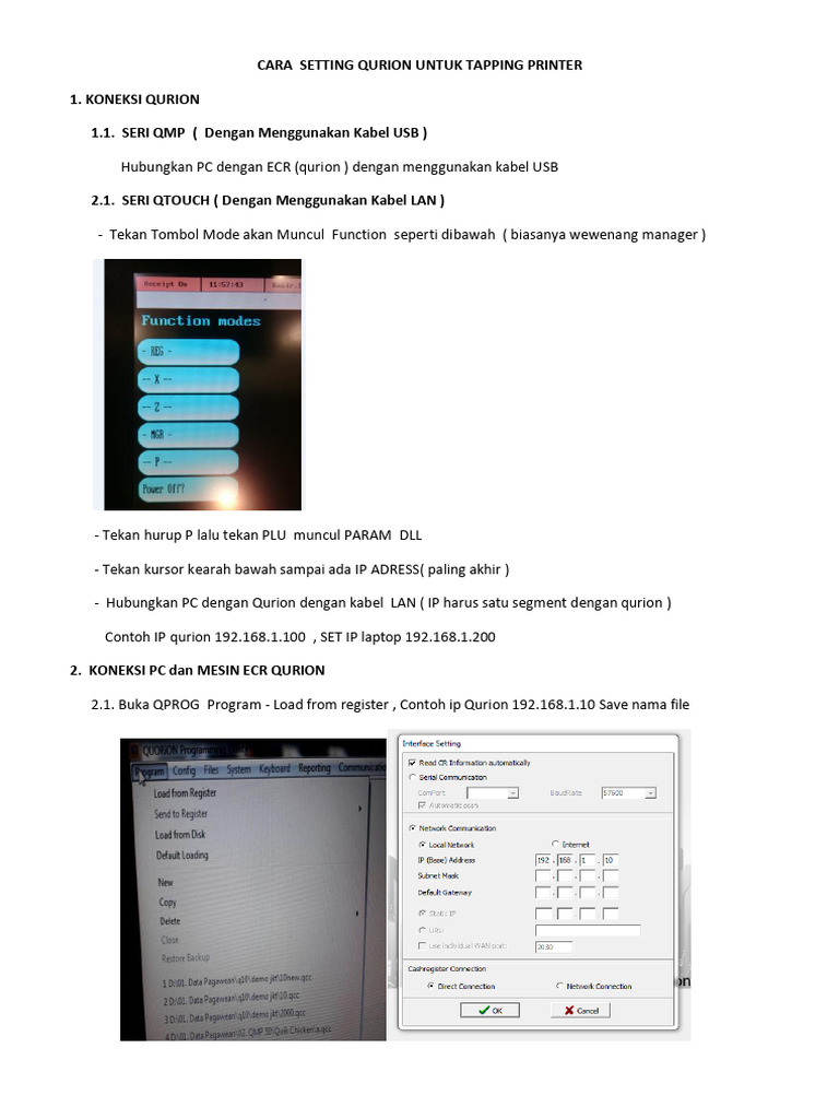 Panduan Setting Qurion untuk Printer | PDF