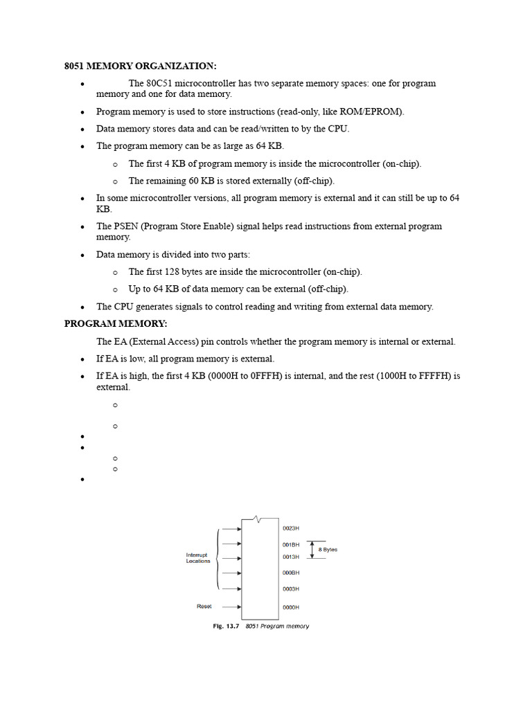 8051 Memory Organization | PDF