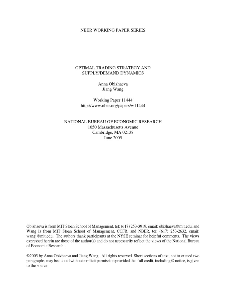 Nber Working Paper Series | PDF | Market (Economics) | Demand