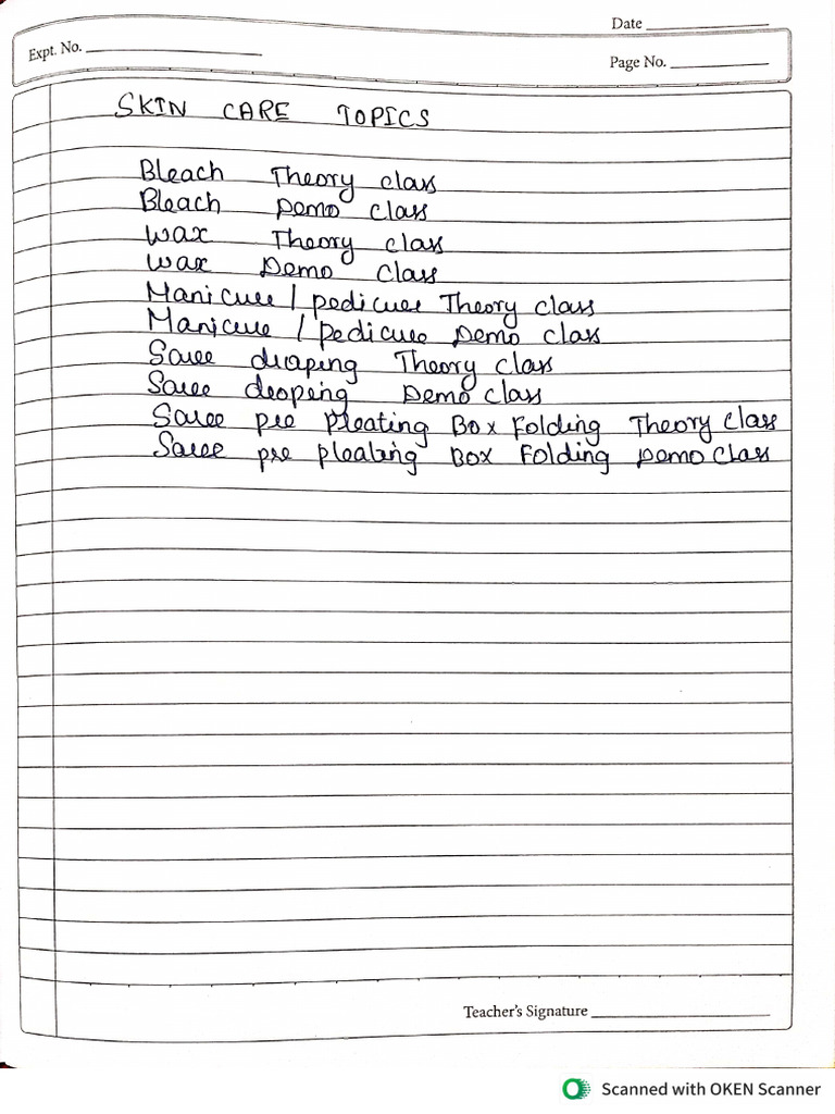 SkinCare Record Note | PDF