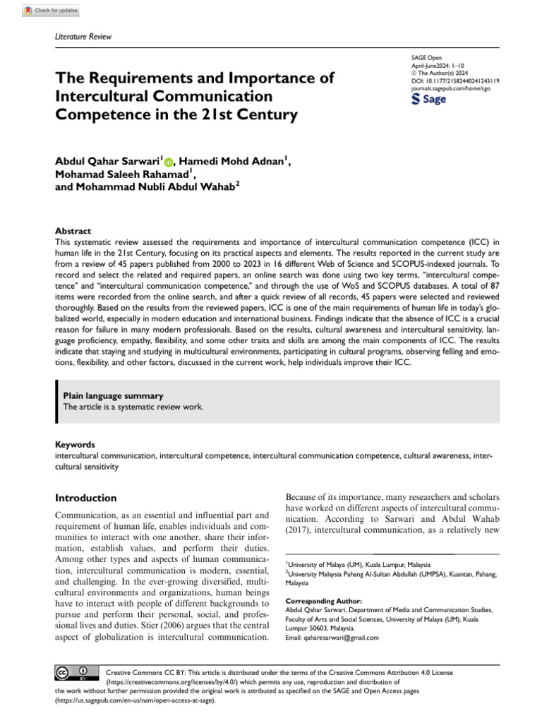 The Requirements and Importance of Intercultural Communication ...