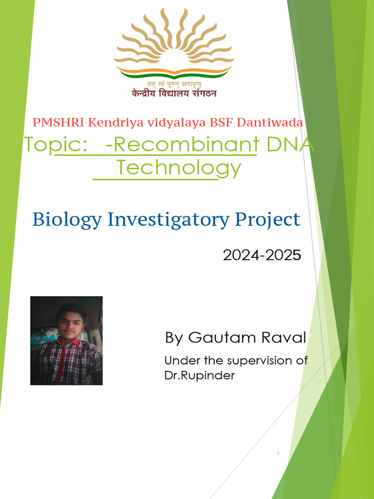Recombinant DNA Technology Overview | PDF | Recombinant Dna | Molecular ...