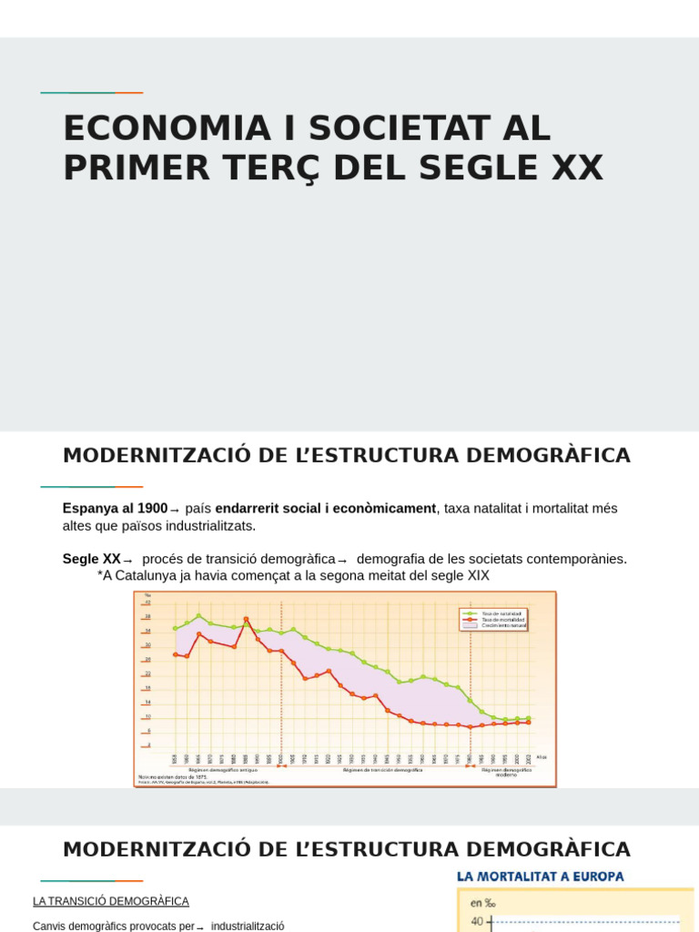 Economia I Societat Al Primer Terç Del Segle XX | PDF