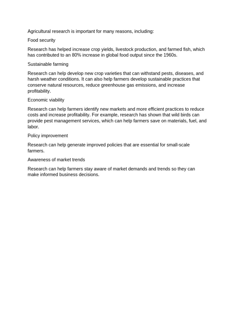 IMPORTANCE OF RESEARCH AND DEVELOPMENT IN AGRICULTURE visual data 3