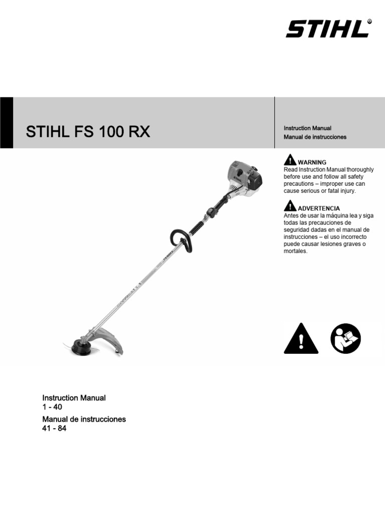 Stihl Fs 100 RX Owners Instruction Manual | PDF | Hand | Carpal Tunnel ...