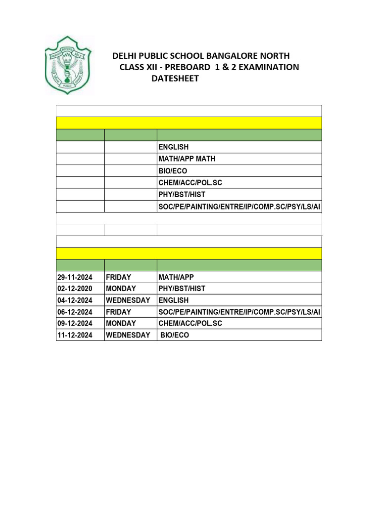 Datesheet PB1 and PB2 | PDF