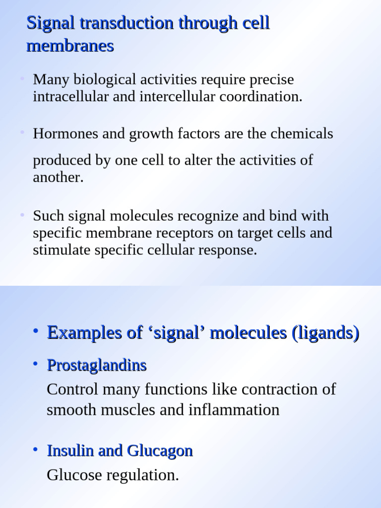 Cell Signal Transduction Mechanisms | PDF | Cell Signaling | Signal ...