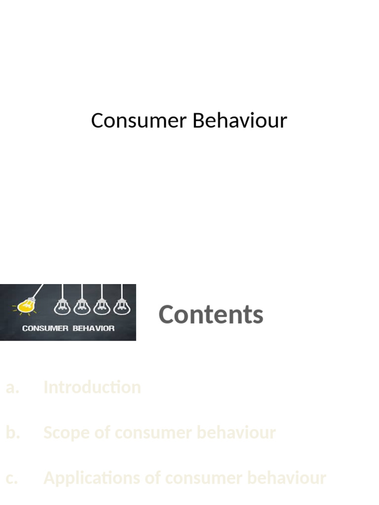 Understanding Consumer Behaviour Insights | PDF | Consumer Behaviour ...