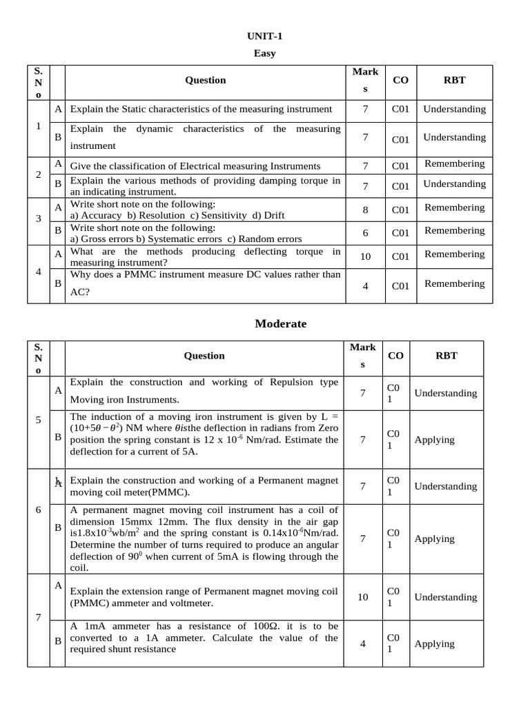 EMI Internal Q.B 2024-25 | PDF | Voltage | Manufactured Goods
