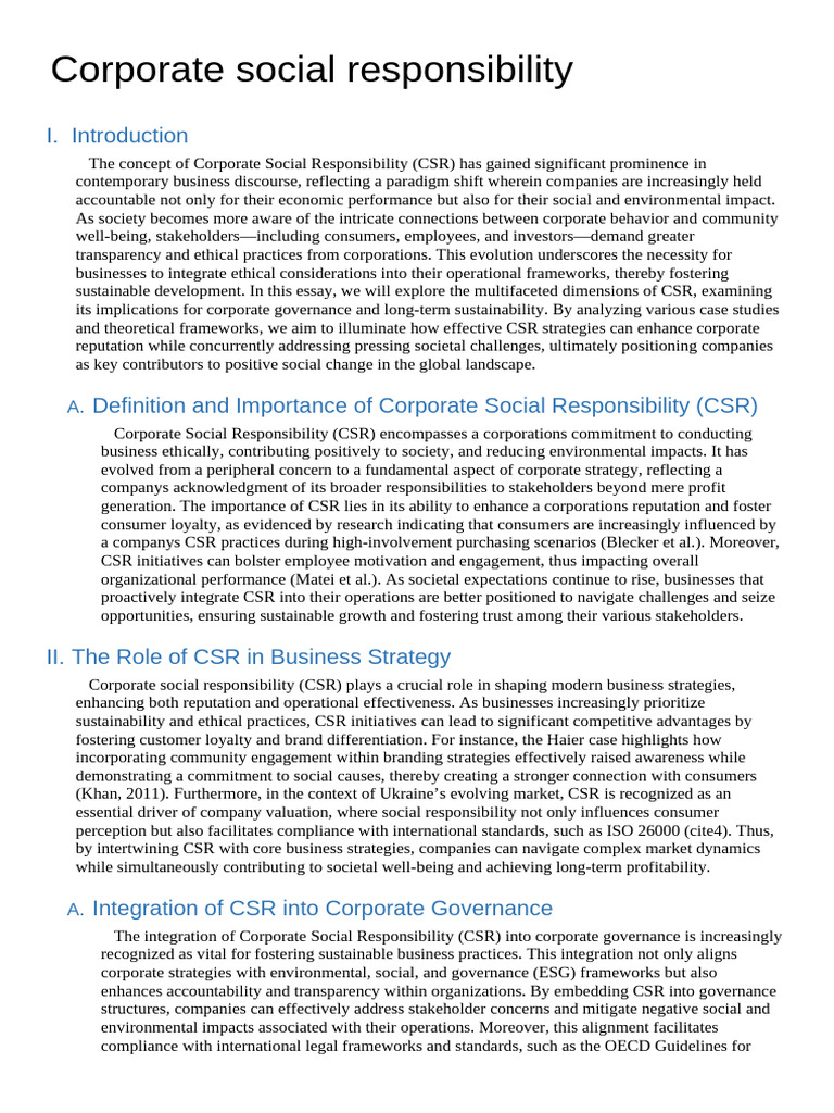 Understanding Corporate Social Responsibility | PDF | Corporate Social ...