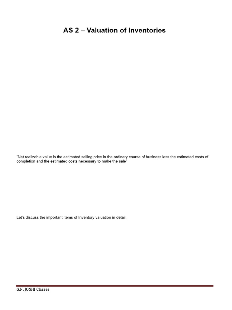 AS 2: Inventory Valuation Guide | PDF | Inventory | Valuation (Finance)