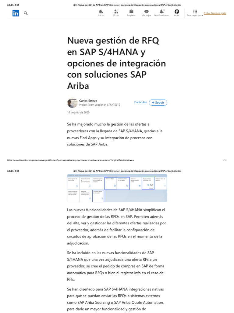 (23) Nueva gestión de RFQ en SAP S_4HANA y opciones de integración con ...