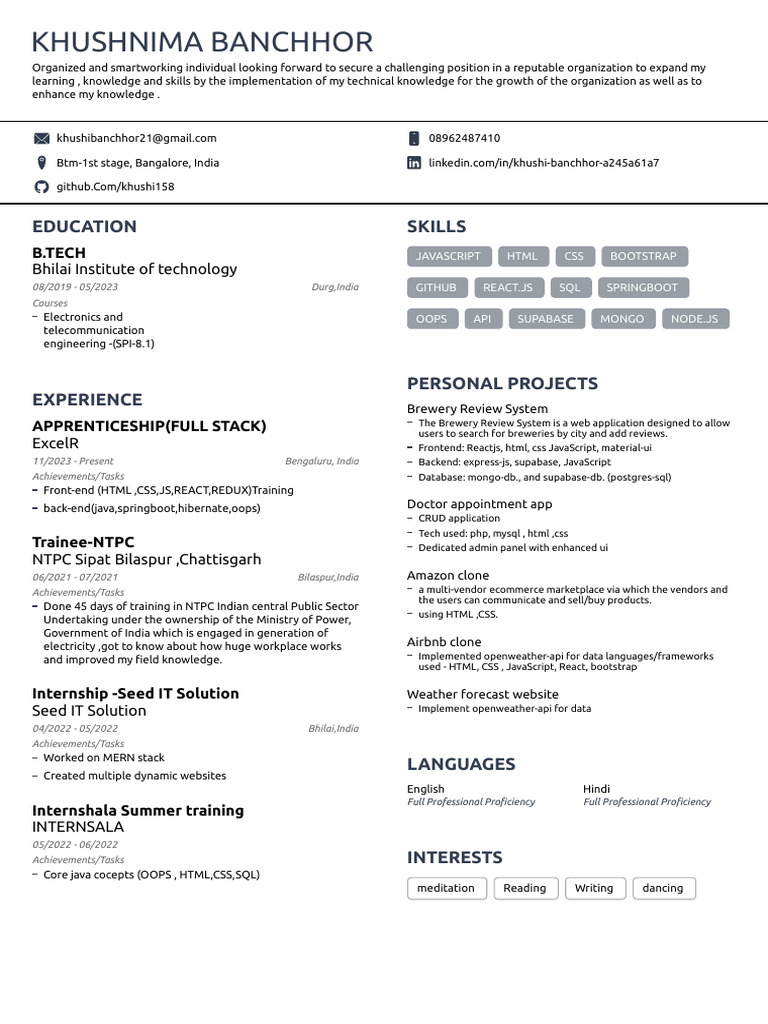 Resume202411171058 | PDF | Java Script | Computing