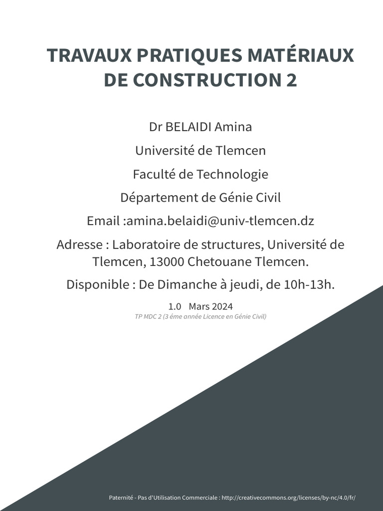 TP1 Papier | PDF | Sable | Béton