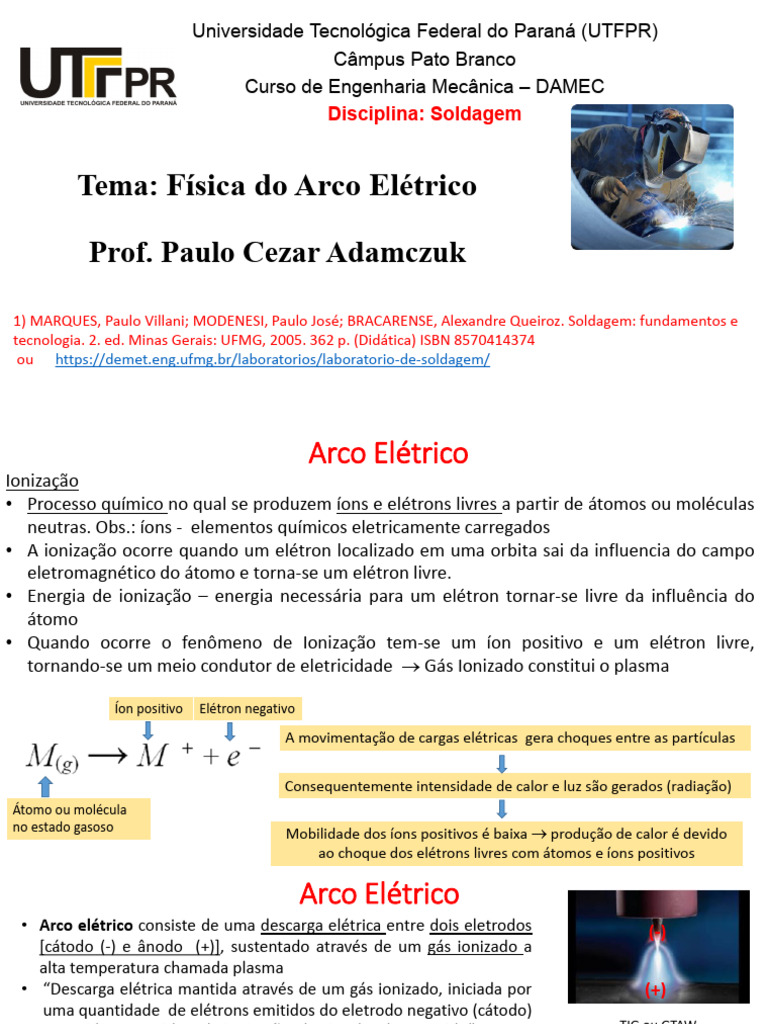 Física do Arco Elétrico na Soldagem | PDF | Plasma (Física) | Elétron