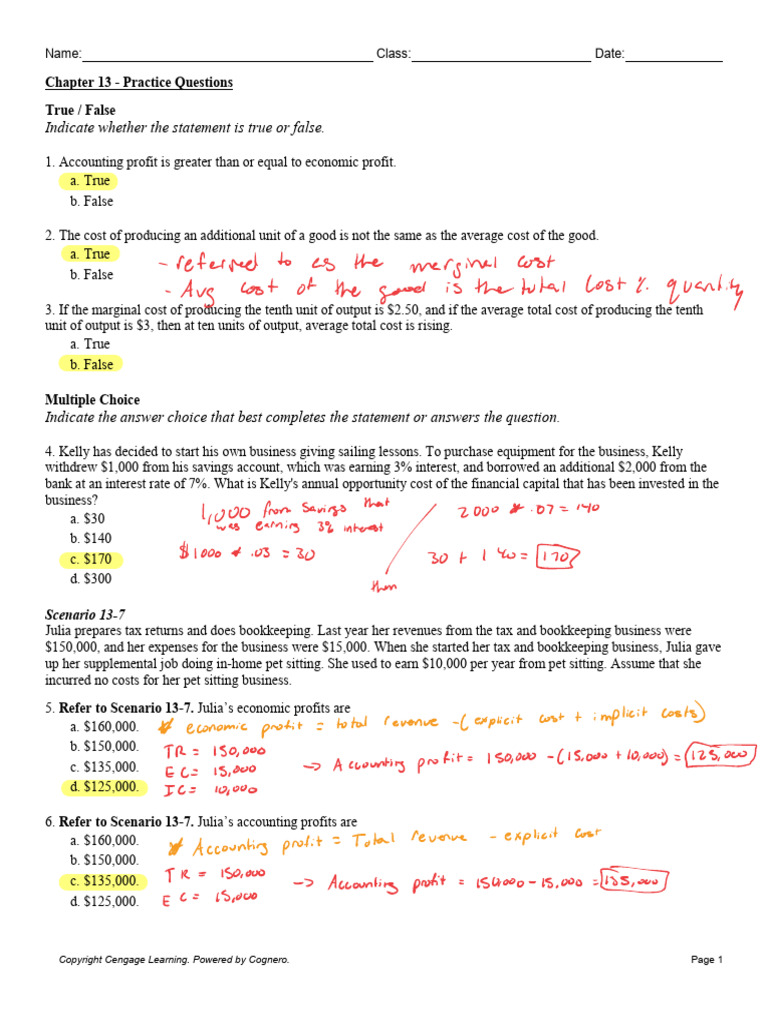 Exam 3 Review | PDF | Marginal Cost | Average Cost