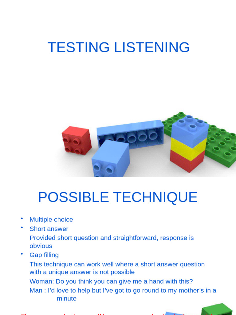 Effective Listening Test Techniques | PDF