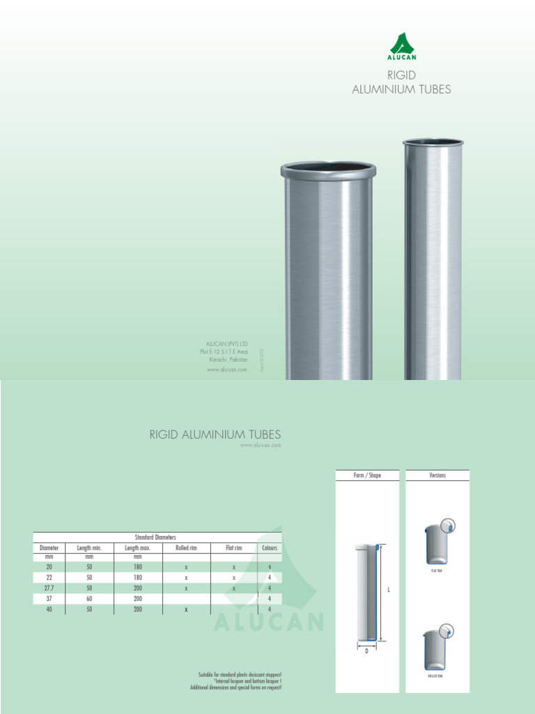 Rigid Aluminium Tubes | PDF