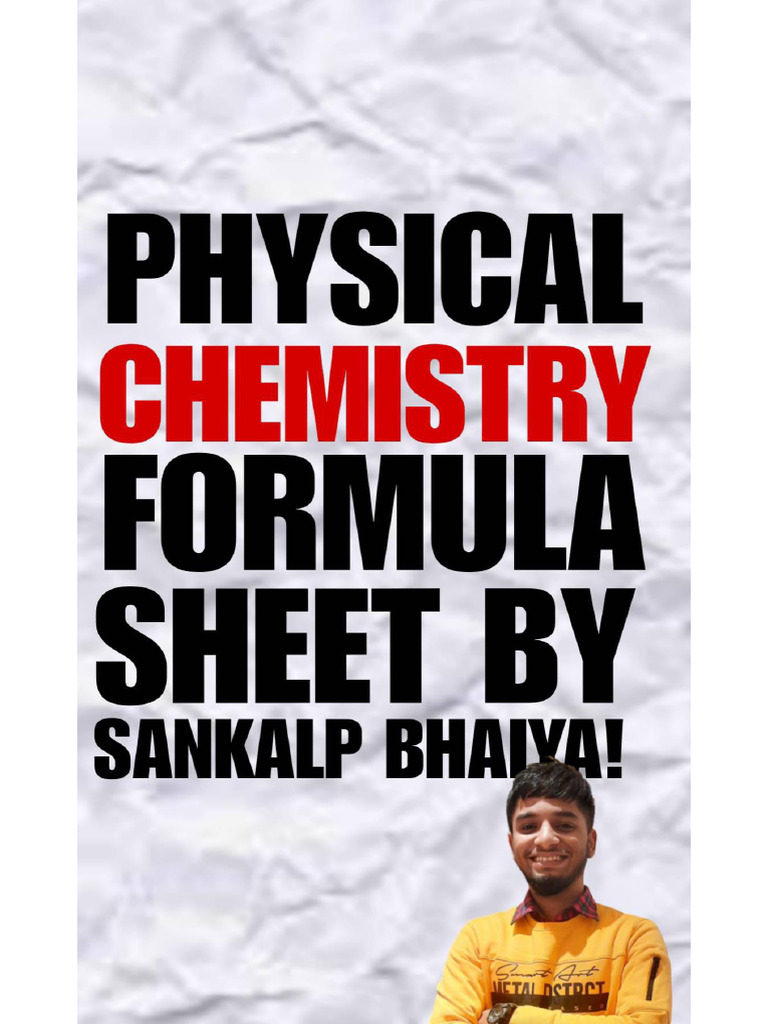 Physical Chemistry Formula Sheet | PDF