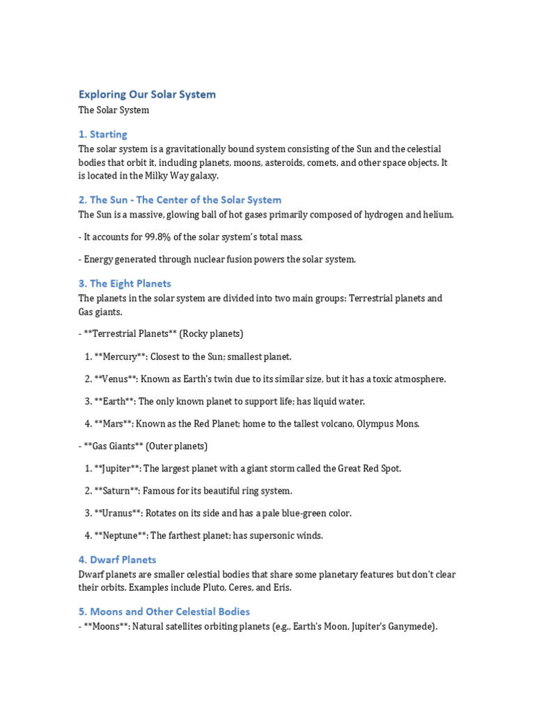Solar System Detailed.2 | PDF