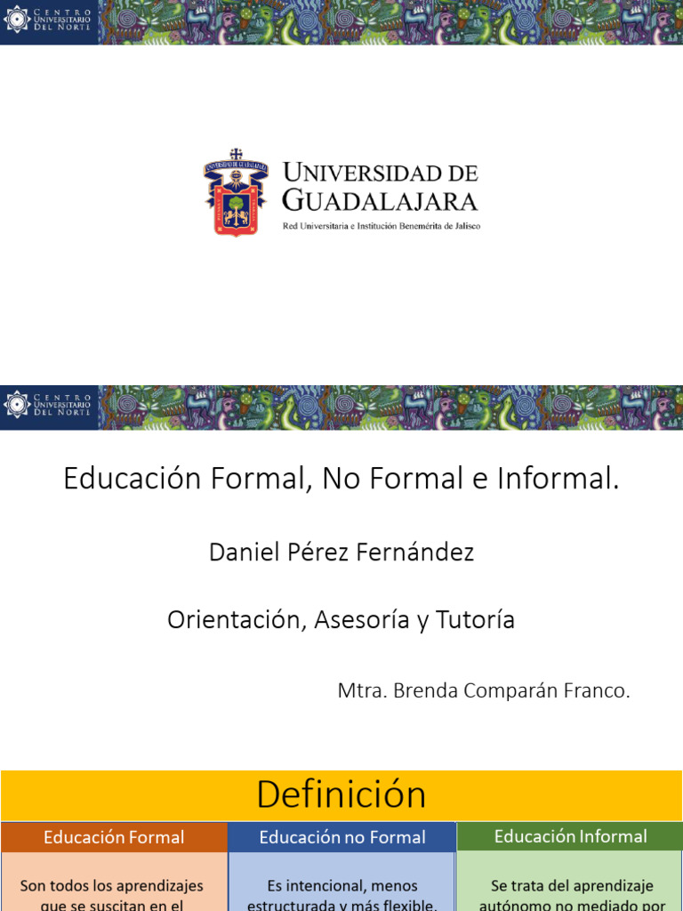 Educación Formal, No Formal e Informal. | PDF | Aprendizaje | Pedagogía