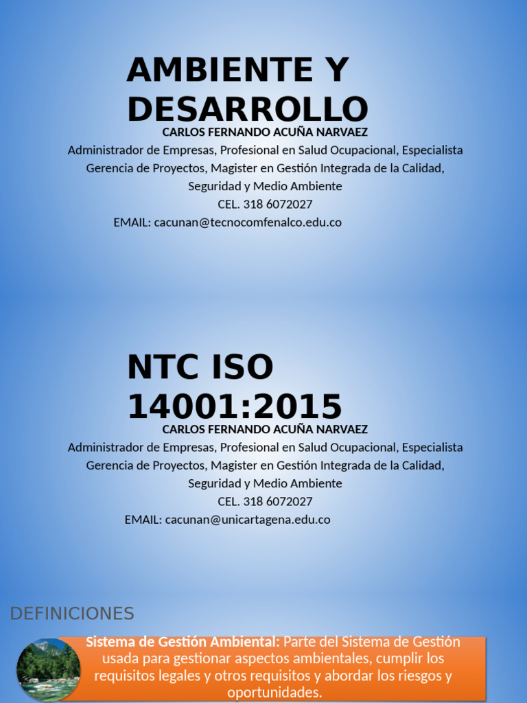 Ambiente y Desarrollo ISO 14001 - 2015 | PDF | Auditoría | Entorno natural