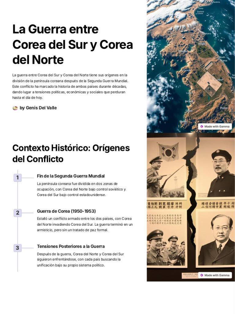 La Guerra Entre Corea Del Sur y Corea Del Norte | PDF | Política ...