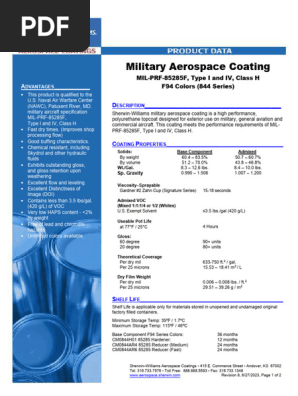 Sherwin-Williams MIL-PRF-85285F Coating | PDF | Soft Matter