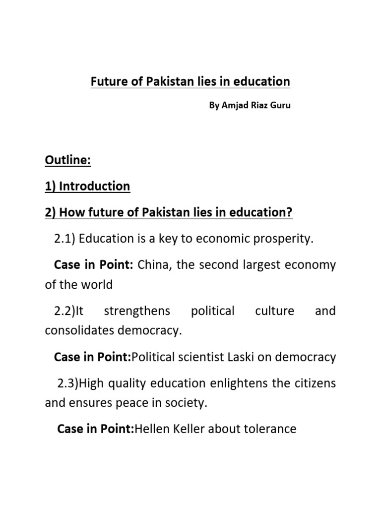Outline Education Amjad Riaz Guru 1 | PDF | Political Science | Economies