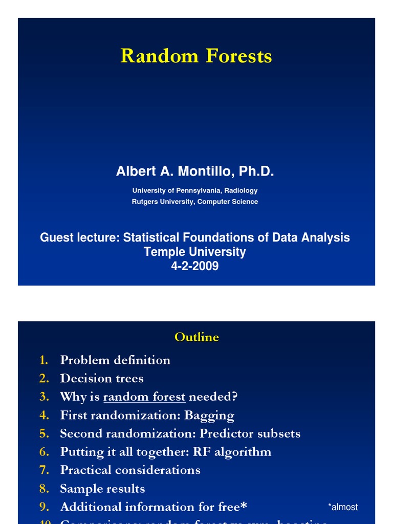 Random Forests: A Tutorial by Montillo | PDF | Teaching Methods ...