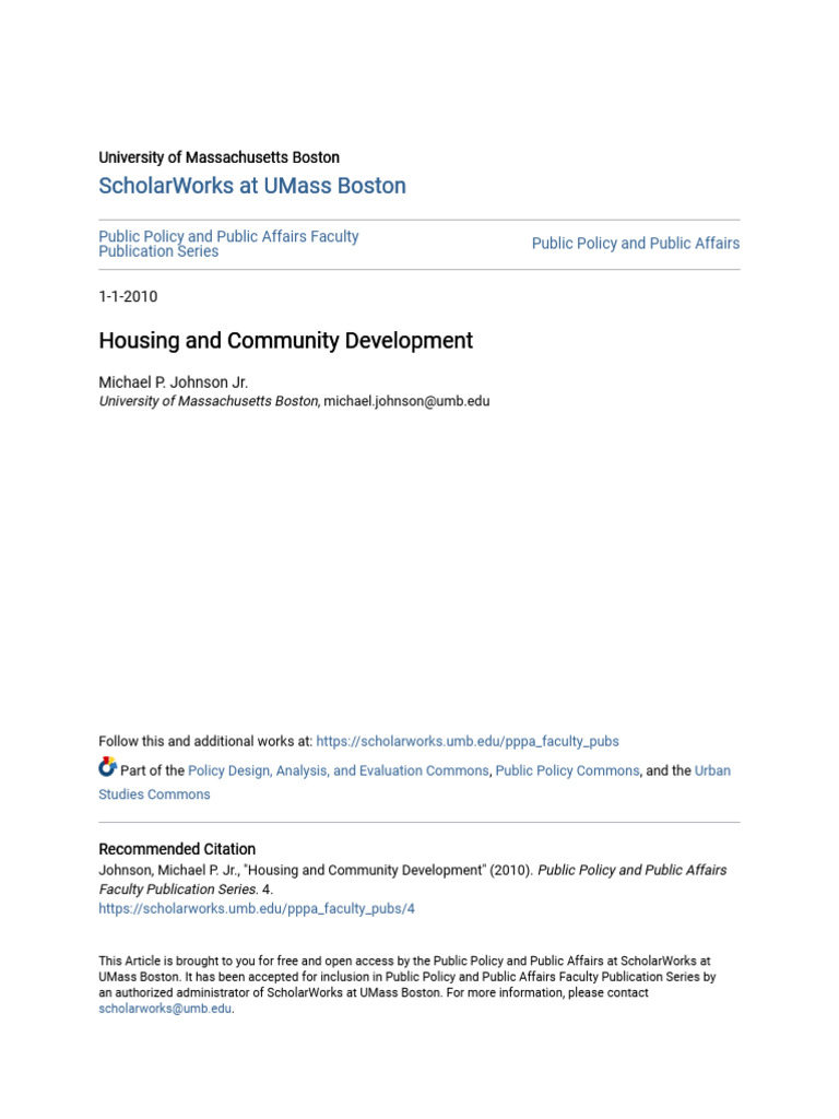 Housing and Community Development Insights | PDF | Policy | Affordable ...
