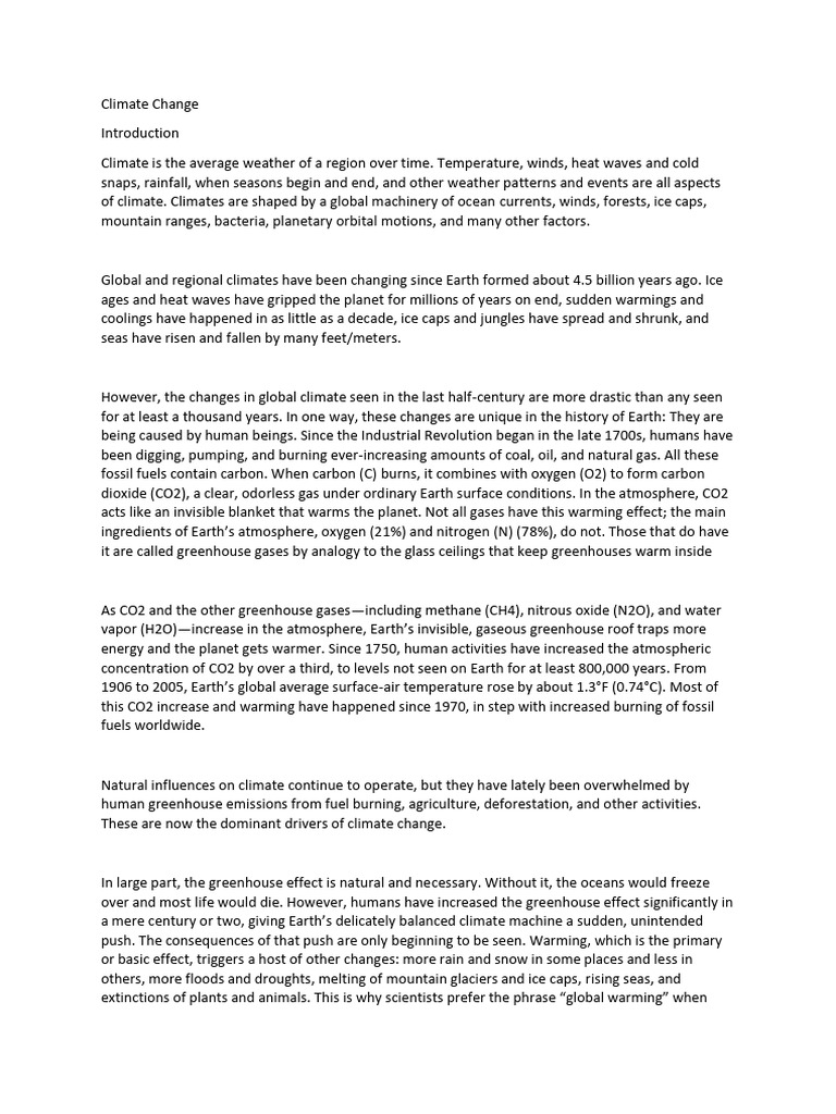 Climate Change | PDF | Climate Change | Greenhouse Effect