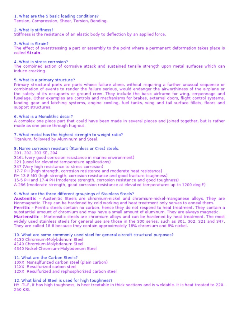 Aerospace Interview Questions PDF Heat Treating Welding