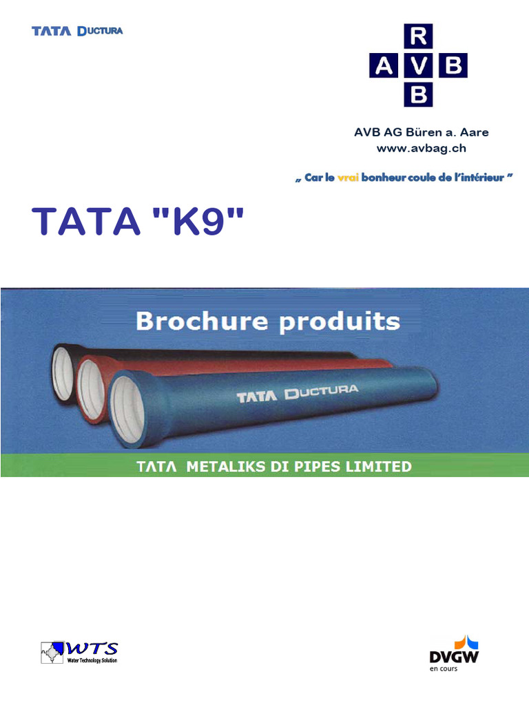 Tuyaux en fonte ductile K9 pour eau | PDF | Fonte (métallurgie) | Tuyau