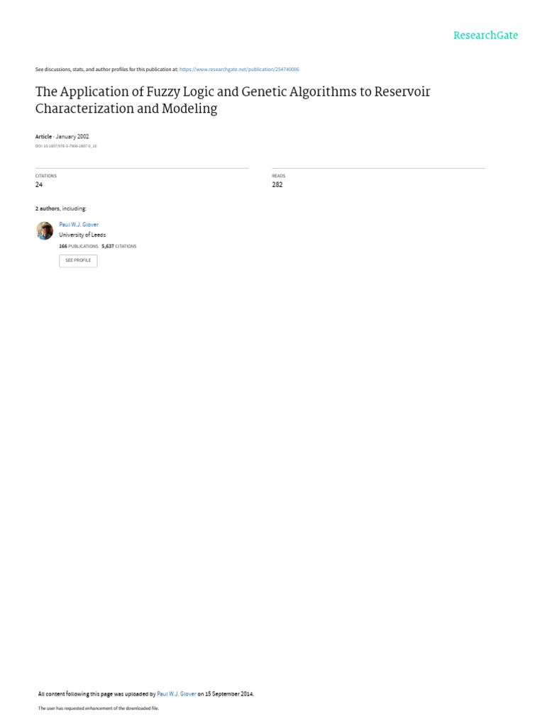The Application of Fuzzy Logic and Genetic Algorithm | PDF | Normal ...