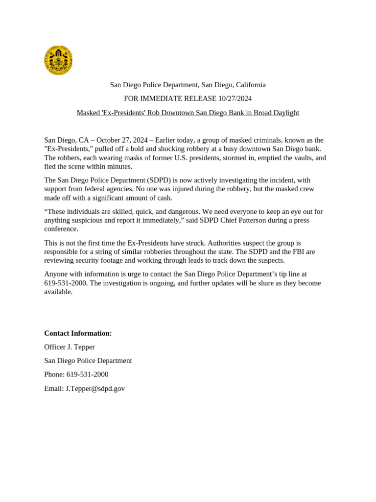 News Release Assignment | PDF