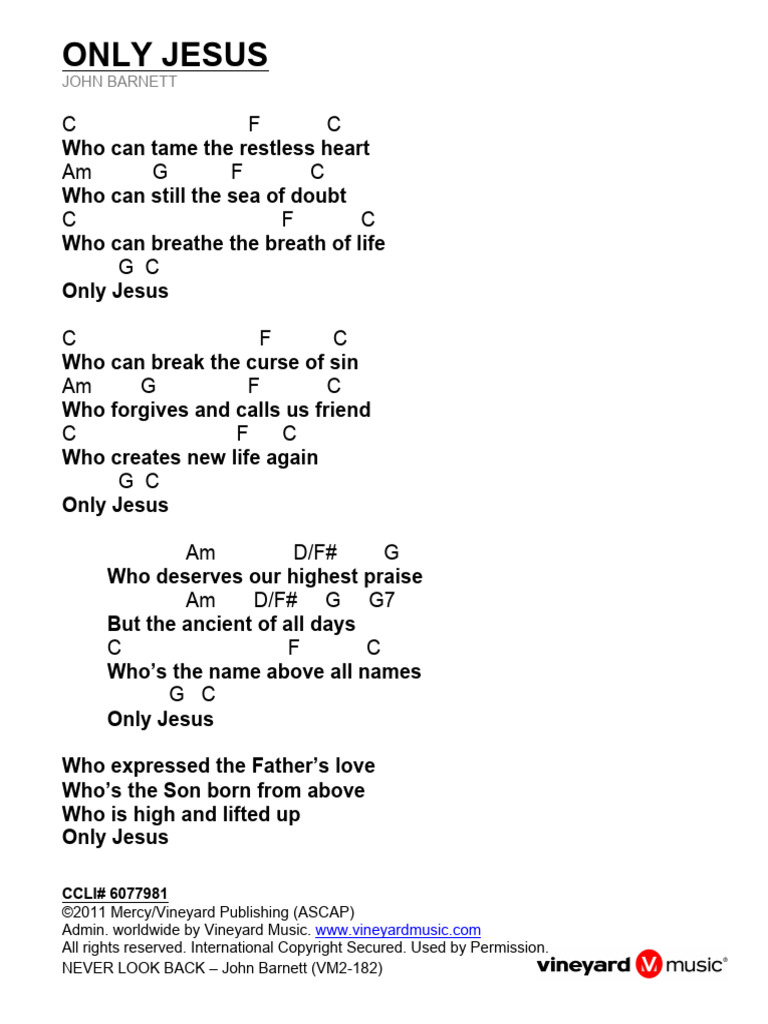 Only Jesus - Worship Song Lyrics | PDF