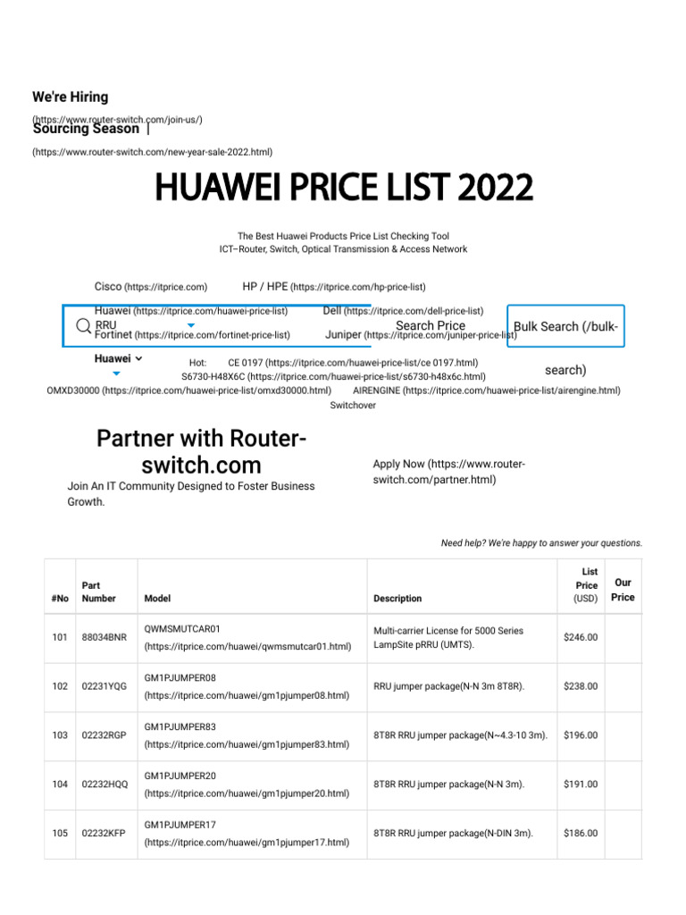 Huawei RRU Price - Huawei Price List 2022 | PDF | Electrical Connector ...