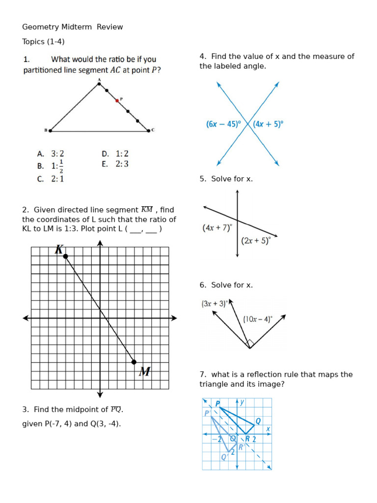 Midterm+Review+2024 | PDF | Triangle | Euclidean Geometry