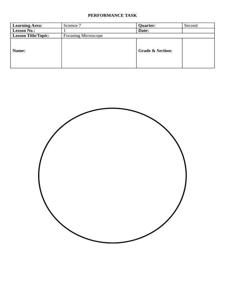 Microscope Performance Task | PDF