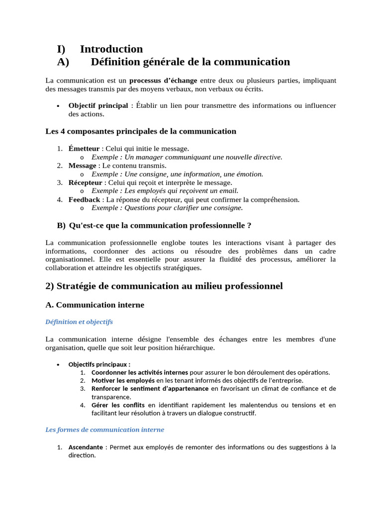 Stratégies de Communication en Entreprise | PDF | la communication ...